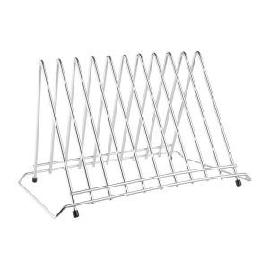 Stainless steel. Ten slots. Fits chopping boards up to 30mm thick