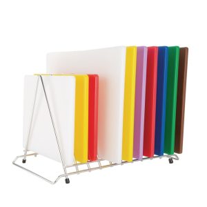 Stainless steel. Ten slots. Fits chopping boards up to 30mm thick