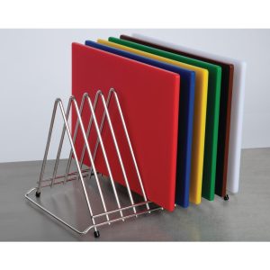 Stainless steel. Ten slots. Fits chopping boards up to 30mm thick