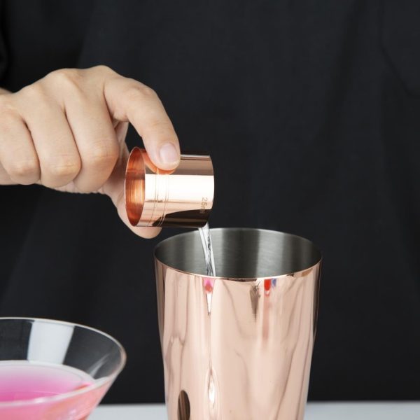 25ml measure. Copper plated