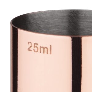 25ml measure. Copper plated