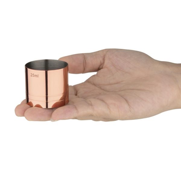 25ml measure. Copper plated