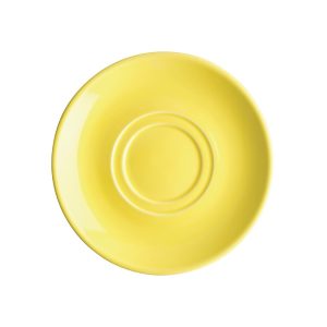 Olympia Heritage Double Well Saucers Yellow 163mm (Pack of 6)