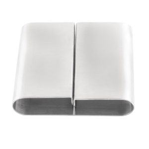 Stainless Steel. Holds up to A5. Portrait.