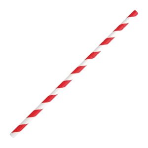 Fiesta Green Compostable Bendy Paper Straws Red Stripes (Pack of 250)
