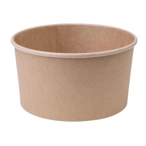Fiesta Green Compostable Round Kraft Salad Bowls 1000ml / 35oz (Pack of 300)
