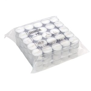8 hour burn time. Pack Quantity: 75