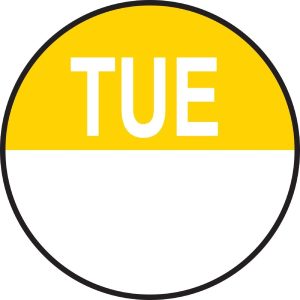 Vogue 3/4" Day Dot Tuesday (Pack of 2000)