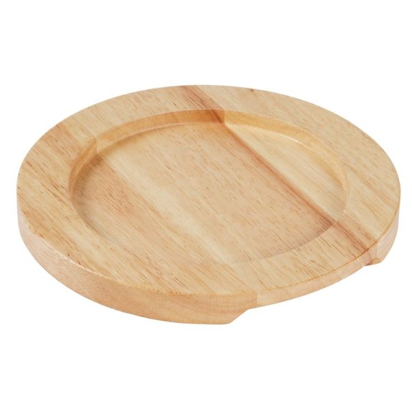 Dimensions: 210(Ø)mm. Hevea Wood Base.