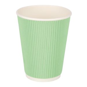 Fiesta Disposable Coffee Cups Ripple Wall Turquoise 340ml / 12oz (Pack of 500)