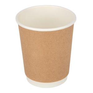 Fiesta Disposable Coffee Cups Double Wall Kraft 225ml / 8oz (Pack of 500)
