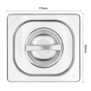 GN 1/6. Sixth Size. Compatible with all Vogue 1/6 sized gastronorm pans