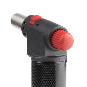 Powerful extra-wide flame. Features automatic ignition and removable stand