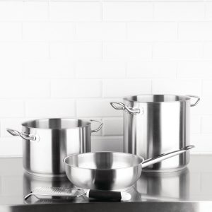 Size: 240(Ø)mm. Material: Stainless Steel. Induction Compatible