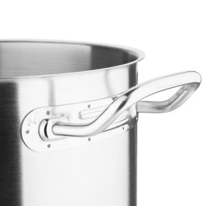 Size: 240(Ø)mm. Material: Stainless Steel. Induction Compatible. Lid: M950