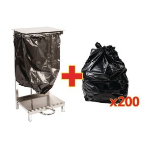 Jantex Steel Sack Holder and 200 Sacks (Pack of 200)