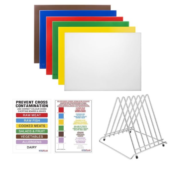 12(H) x 610(W) x 455(L)mm. HDPE. Six boards, wall chart and rack