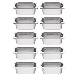 Vogue Stainless Steel Gastronorm Container Kit 1/4 (Pack of 10)