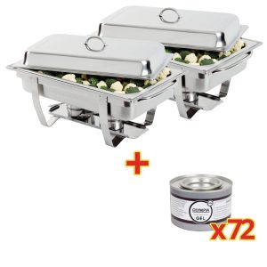 2x Milan Chafer and 72 Olympia Gel Fuel Tins