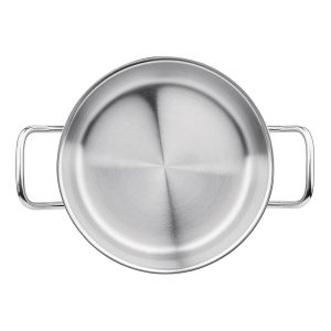 Size: 240(Ø)mm. Material: Stainless Steel. Induction Compatible. Lid: M950