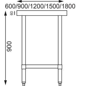 900(H) x 600(W) x 600(D)mm