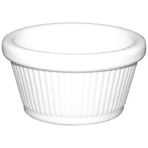 Kristallon Melamine Fluted Ramekins White 76mm (Pack of 12)