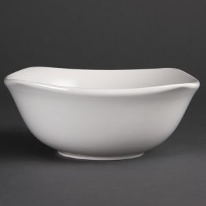 Olympia Whiteware Rounded Square Bowls 220mm (Pack of 12)