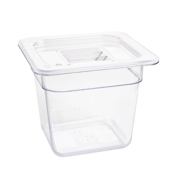 Capacity: 2.3Ltr. GN 1/6. Sixth Size. Clear. 150mm depth