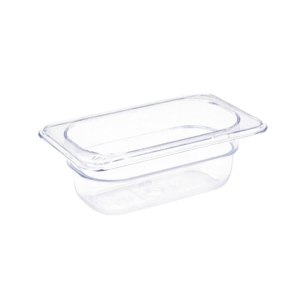 Capacity: 0.60Ltr. GN 1/9. Ninth Size. Clear. 65mm depth