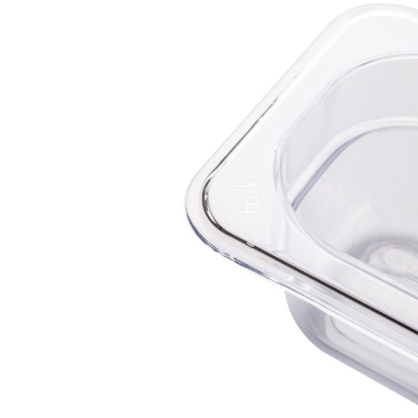Capacity: 0.60Ltr. GN 1/9. Ninth Size. Clear. 65mm depth