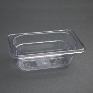 Capacity: 0.60Ltr. GN 1/9. Ninth Size. Clear. 65mm depth