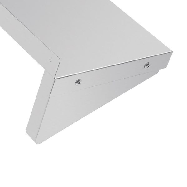 Size: 1500(W) x 300(D)mm. Material: Stainless steel. Brackets included