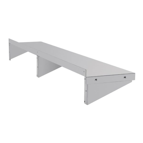 Size: 1500(W) x 300(D)mm. Material: Stainless steel. Brackets included