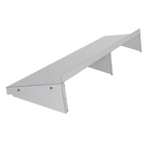 Size: 1800(W) x 300(D)mm. Material: Stainless steel. Brackets included