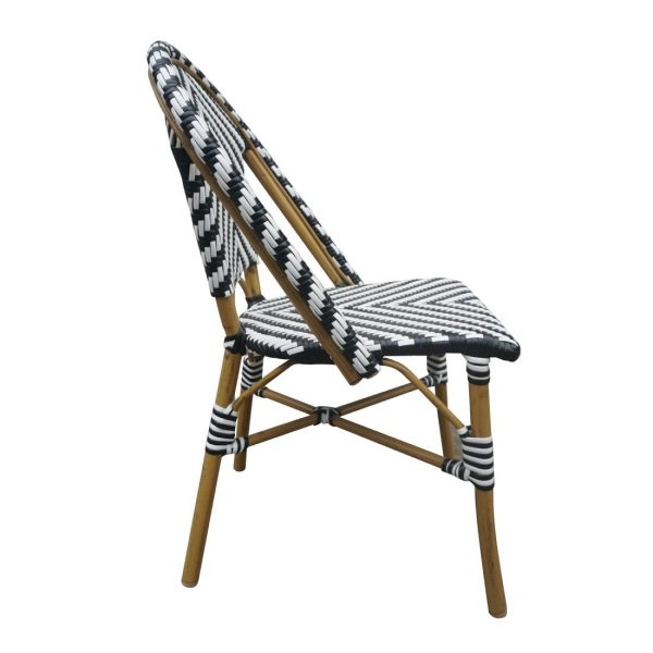 Bolero Parisian Style Rattan Side Chair Black (Pack of 2)