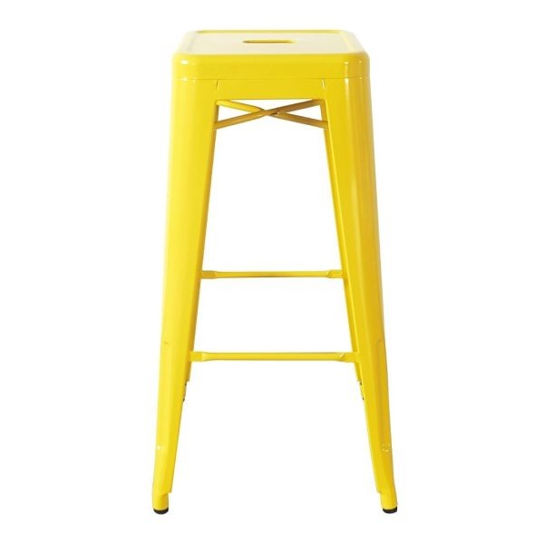 Bolero Bistro Yellow Steel High Stool (Pack of 4)