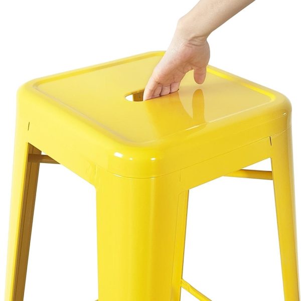 Bolero Bistro Yellow Steel High Stool (Pack of 4)