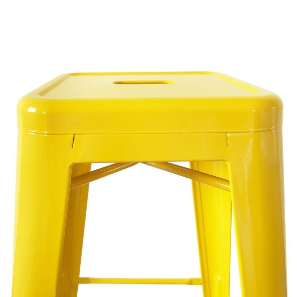 Bolero Bistro Yellow Steel High Stool (Pack of 4)