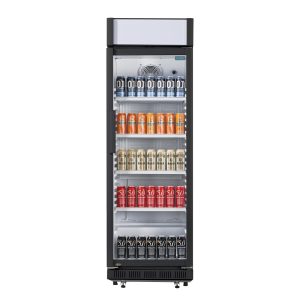 Nisbets Essentials Upright Display Cooler with Light Box 346Ltr