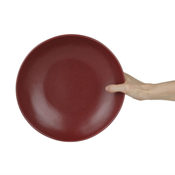 Olympia Build A Bowl Red Flat Bowl – 250x45mm (Box 4)