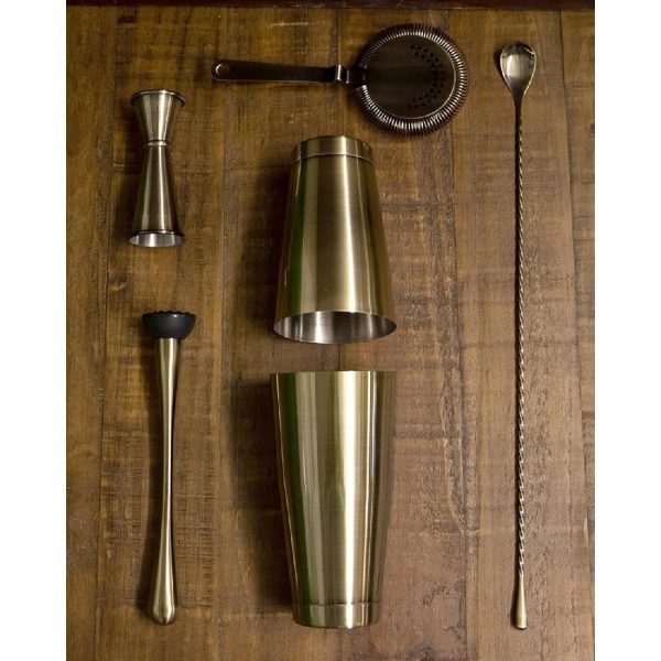 Beaumont Antique Brass Plated Boston Can Set