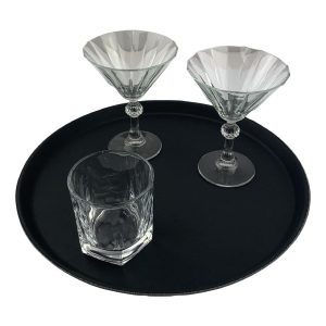 Beaumont Non-Slip Round Tray Black 355mm