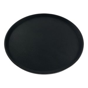Beaumont Non-Slip Round Tray Black 406mm