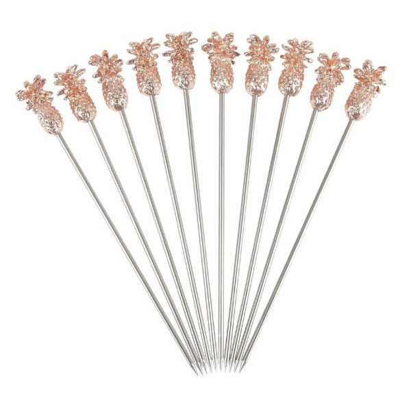 Beaumont Pineapple Garnish Pick Copper Plated (Pack of 10)