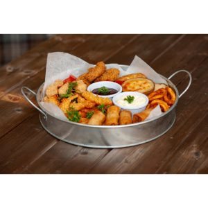 Beaumont Round Galvanised Tin Serving Platter 304mm