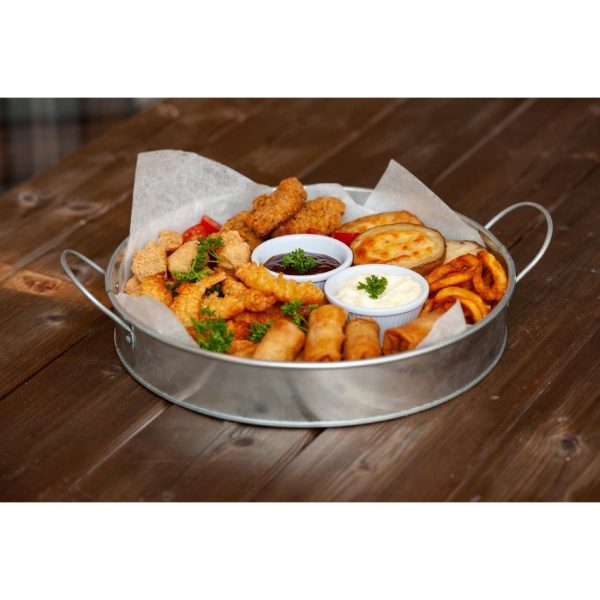 Beaumont Round Galvanised Tin Serving Platter 304mm