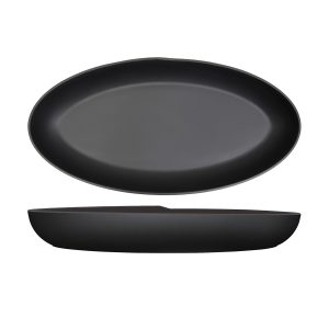 Black Copenhagen Oval Melamine Deep Dish 55 x 27.5 x 7.5cm QTY:1