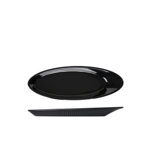 Midnight Black Boston Melamine Oval Plate 30.5 x 11cm QTY:10