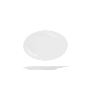 Opulence White Boston Melamine Oval Plate 25.5 x 17.3cm QTY:12