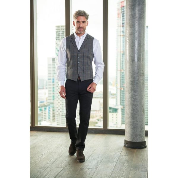 Brook Taverner Mens Miami Slim Fit Chinos Black 28″